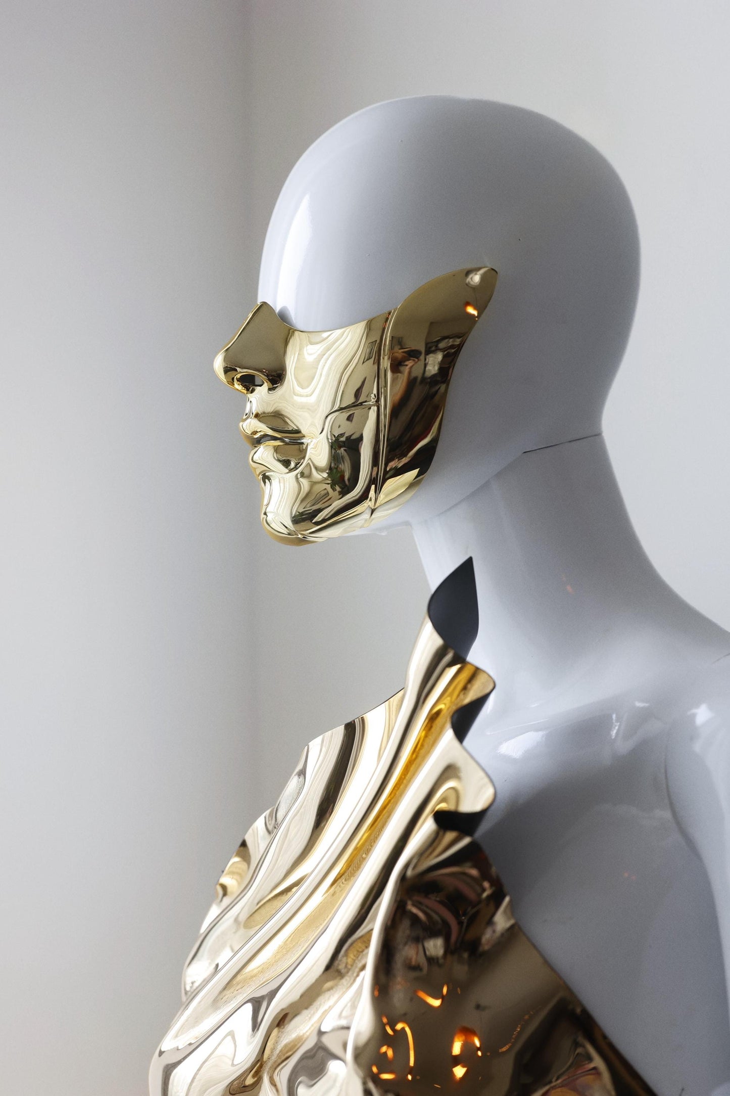 Golden half face masquerade mask