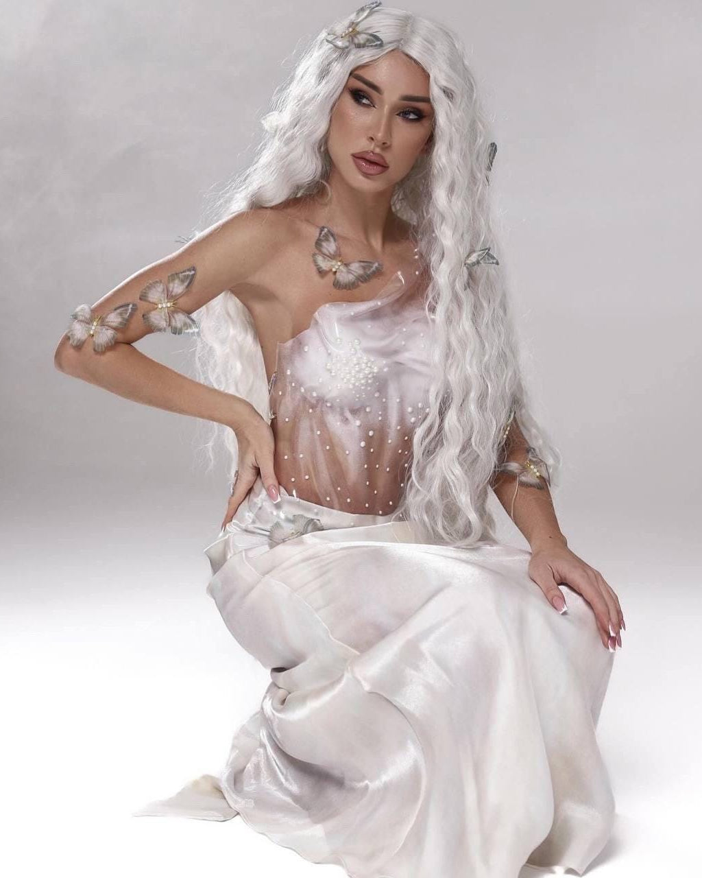 Transparent rhinestone armor corset Stella