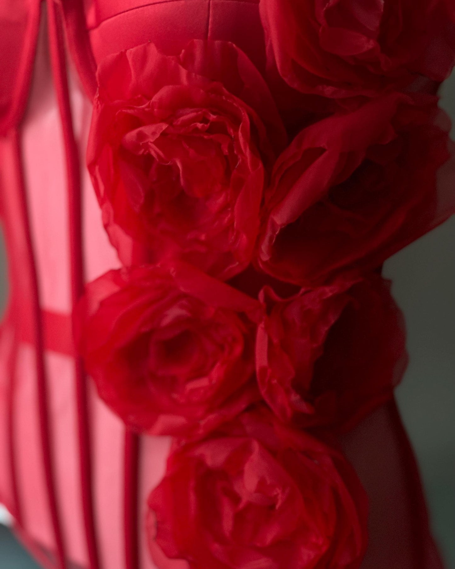 Red peony corset