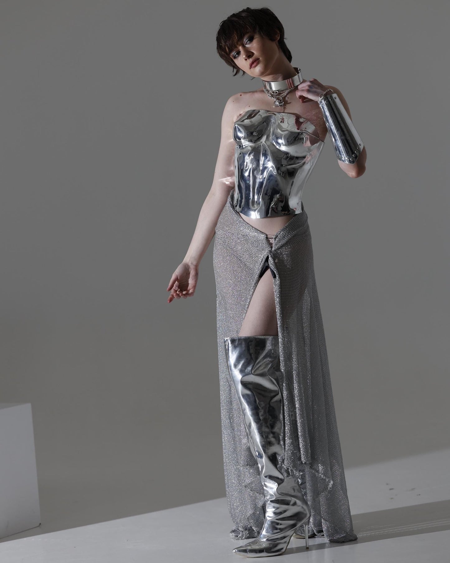 Silver corset Knight Armor