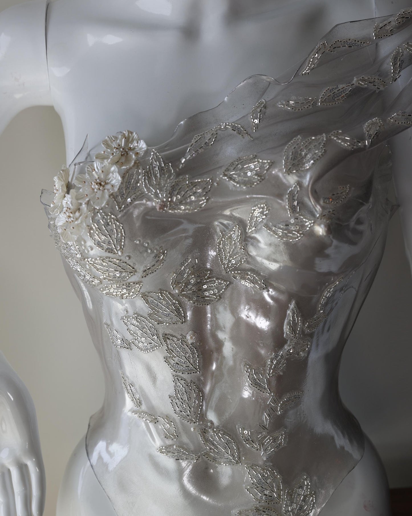Bridal rhinestone pearl corset top Aria