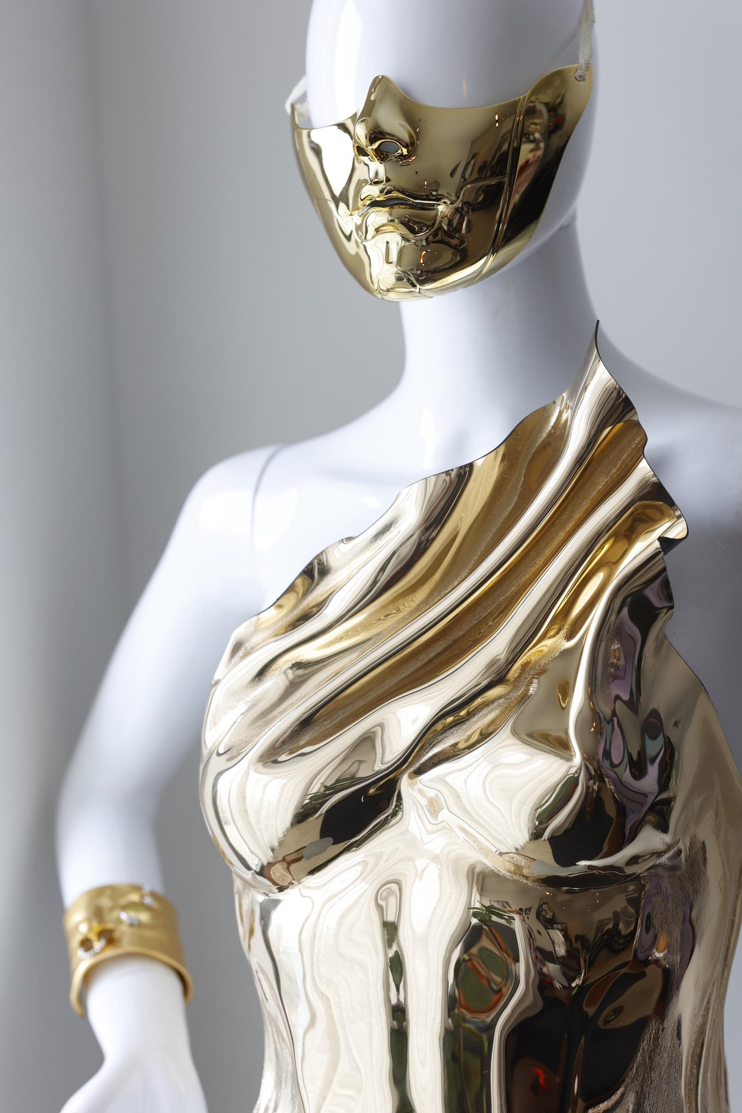 Golden half face masquerade mask