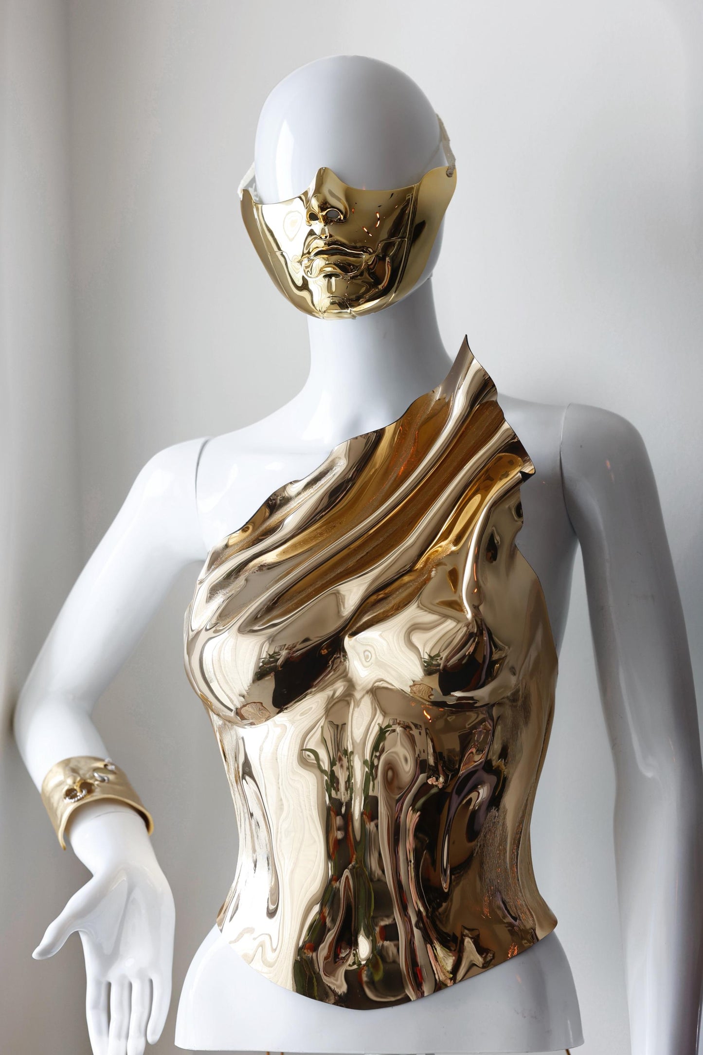 Golden half face masquerade mask