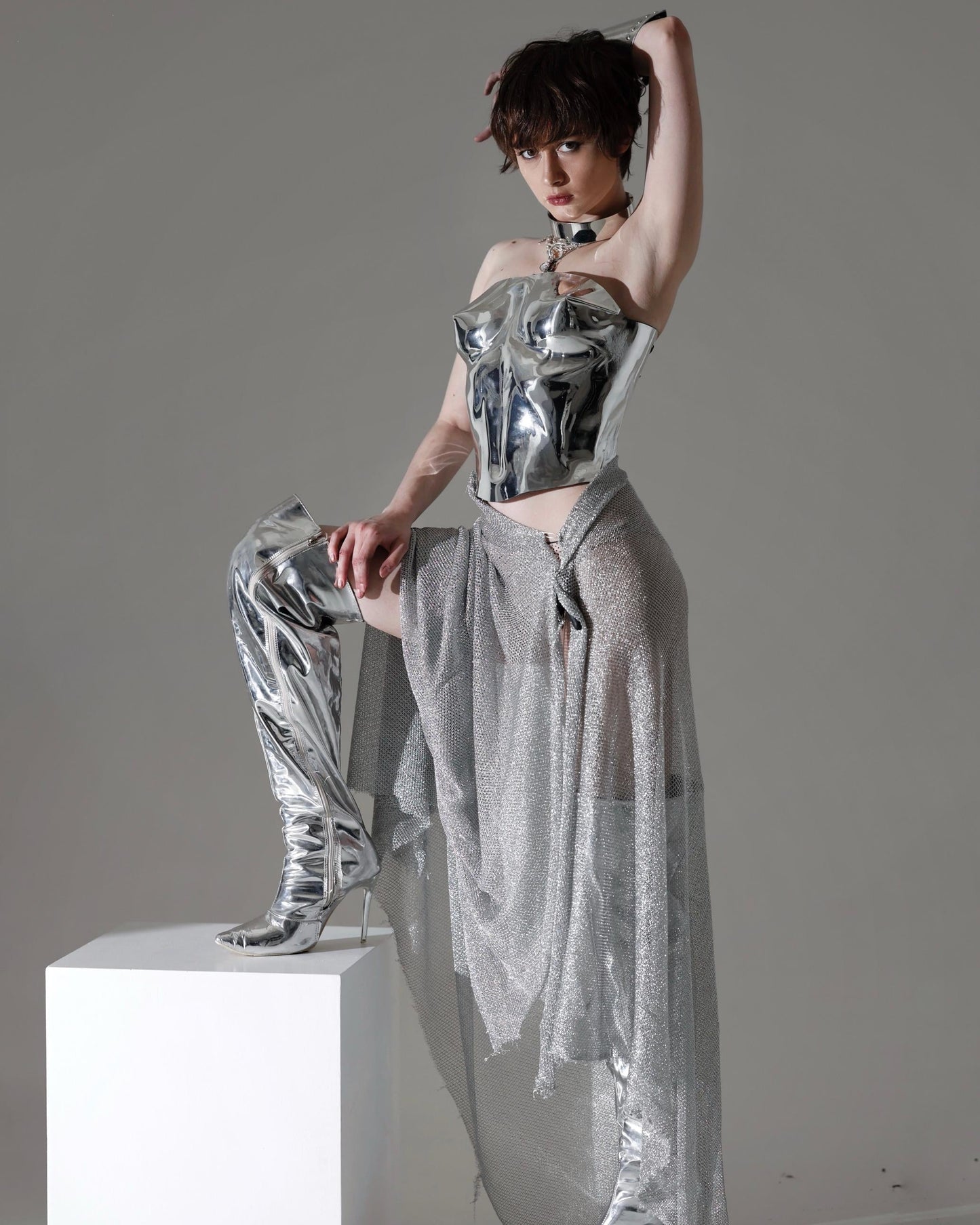 Silver corset Knight Armor