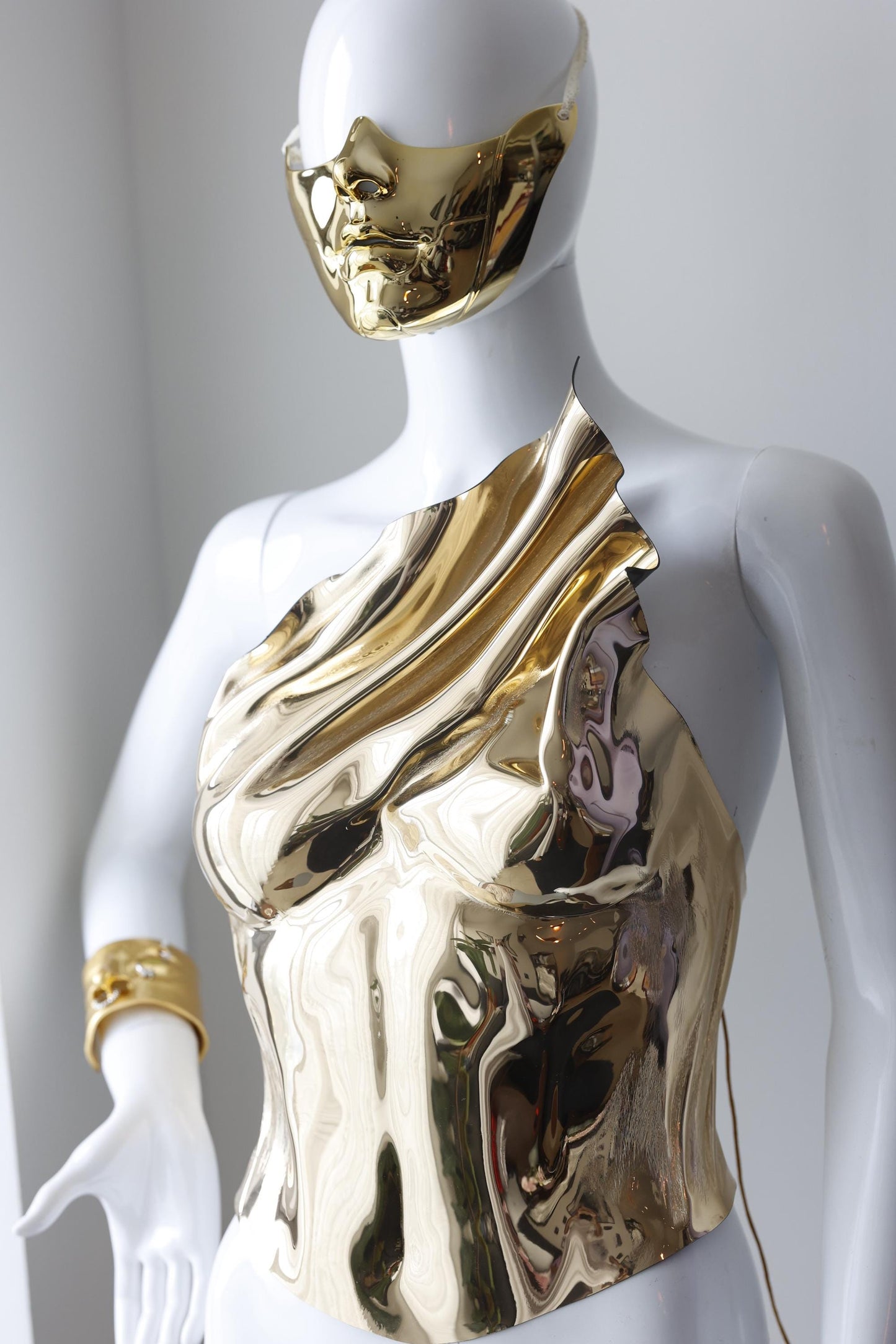 Golden half face masquerade mask