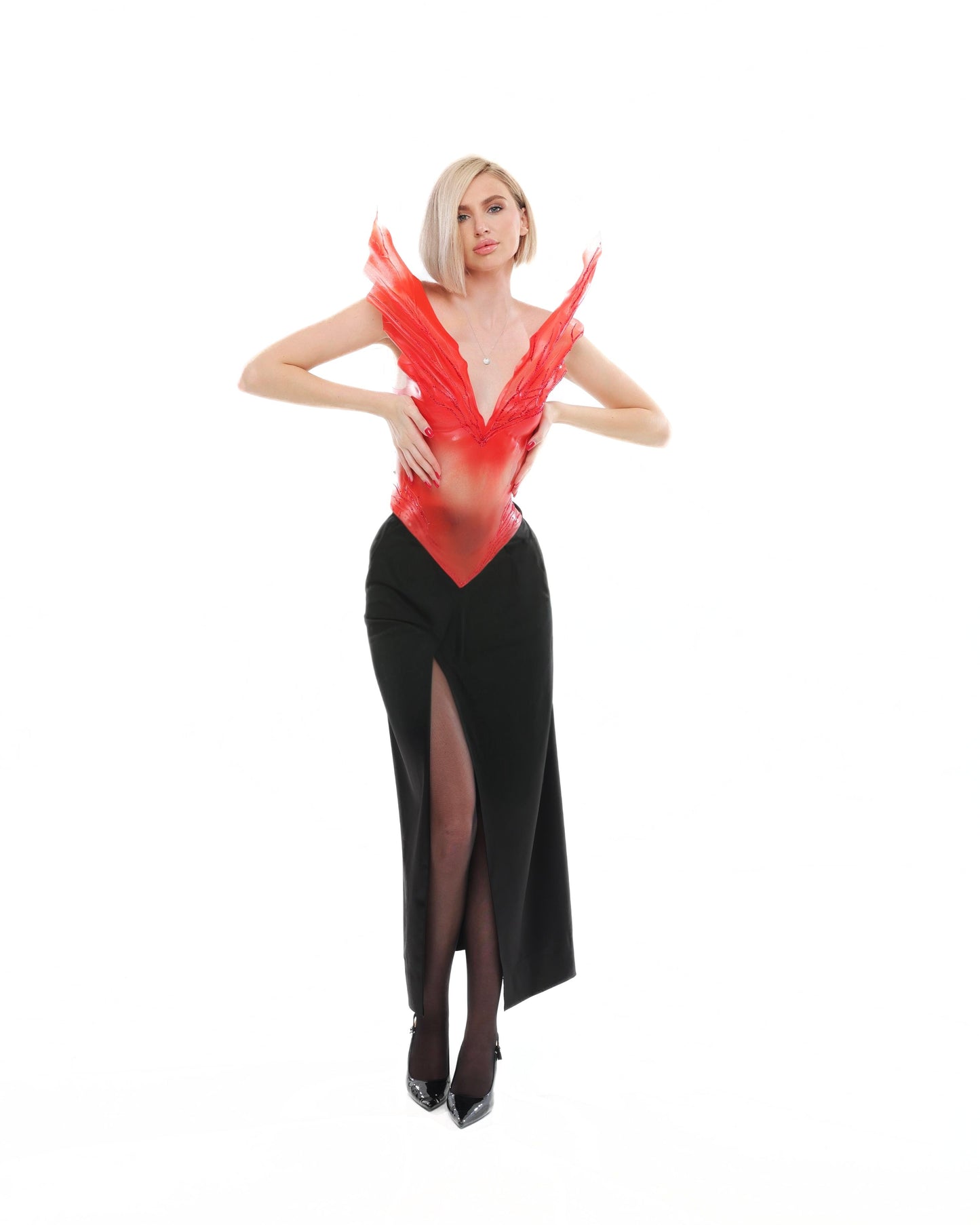 Red Corset Devil’s eye Rhinestones