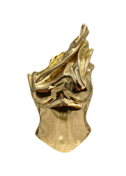 Gold metal corset bustier top