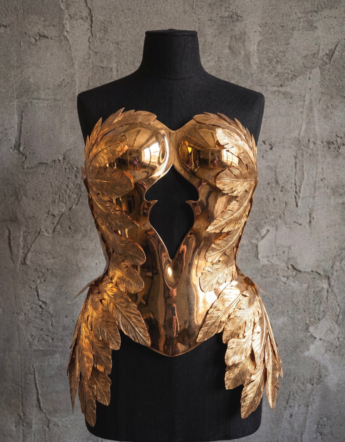 Golden feathers corset