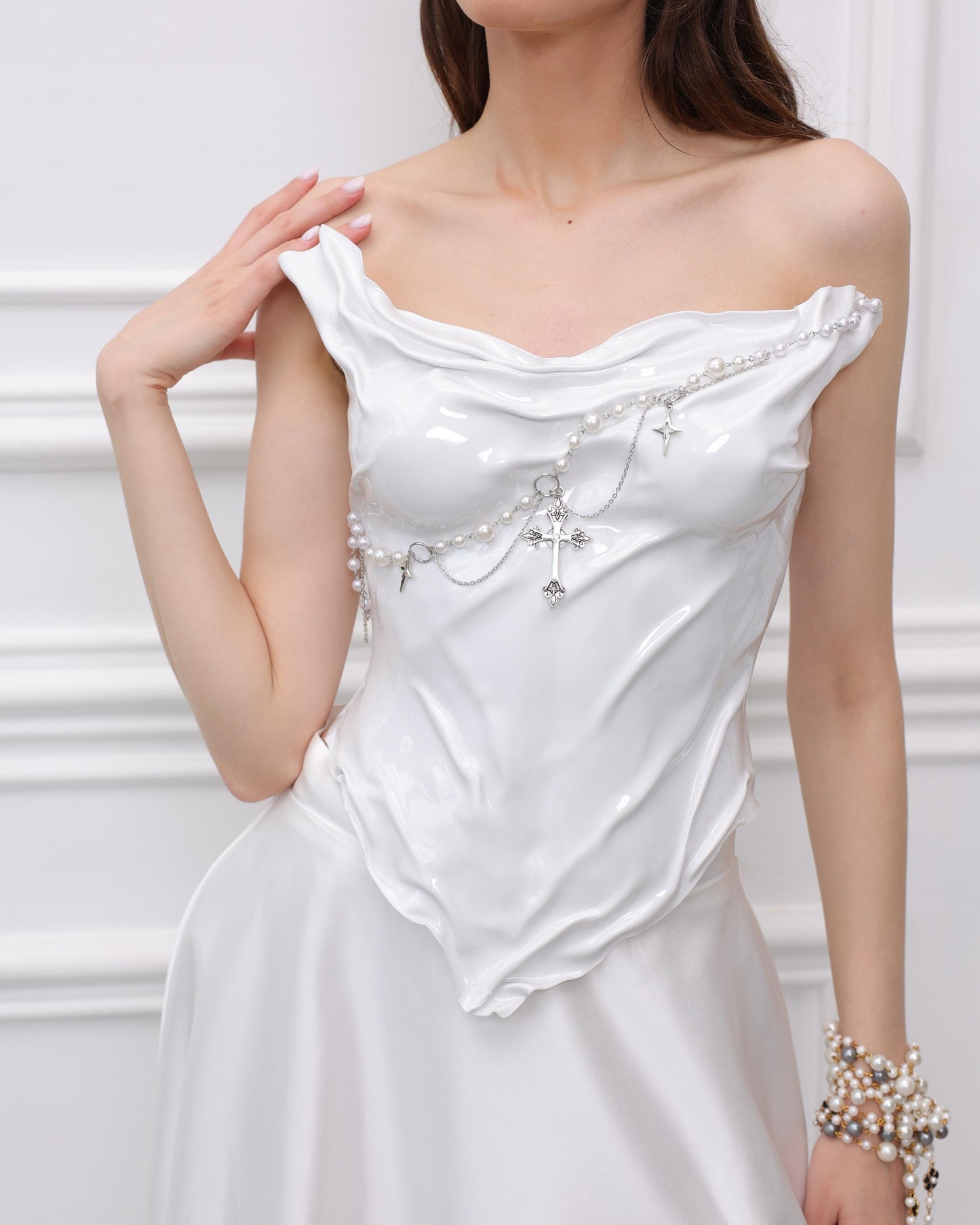 White/ golden/ silver Corset Tatie