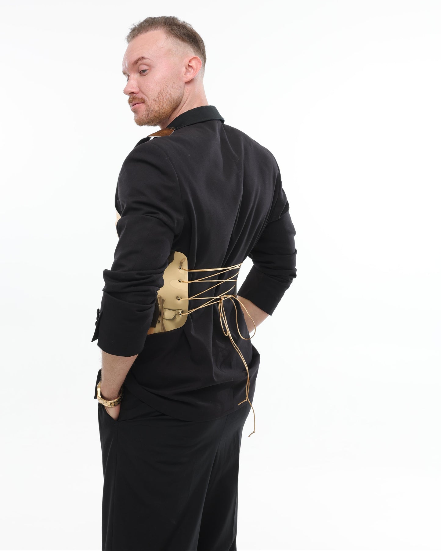 Mens gold corset Arnold