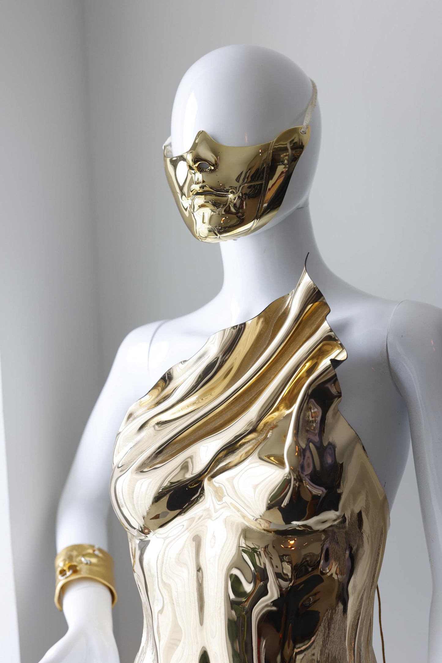 Golden half face masquerade mask