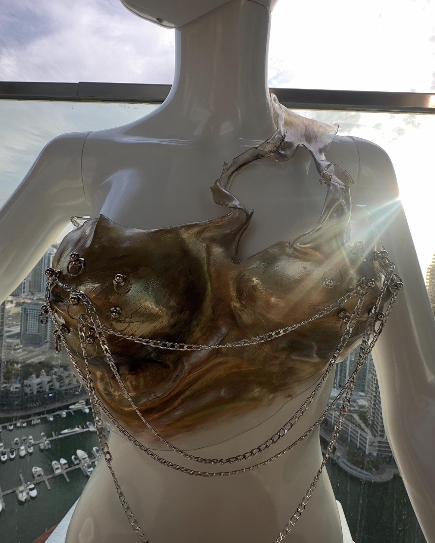 Chrome Armor Corset Bustier