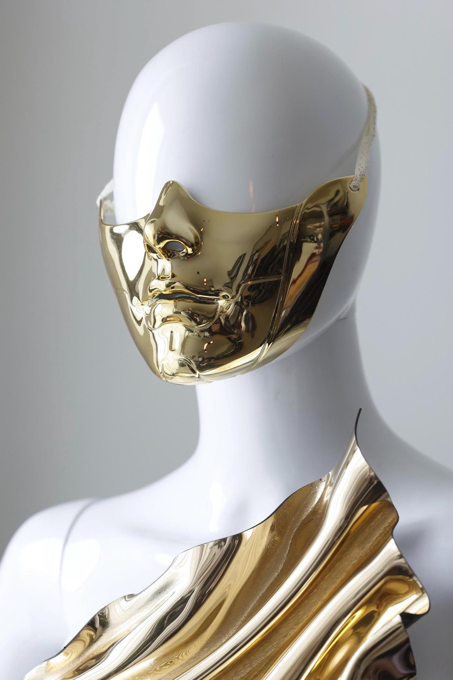 Golden half face masquerade mask