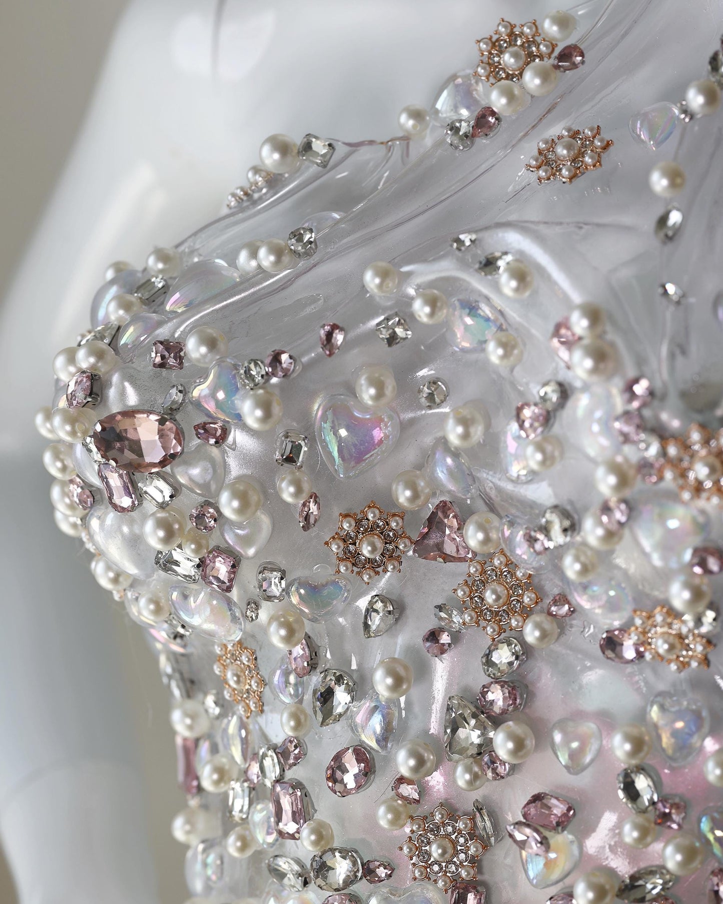 Pearl rhinestone bridal corset top Sophie