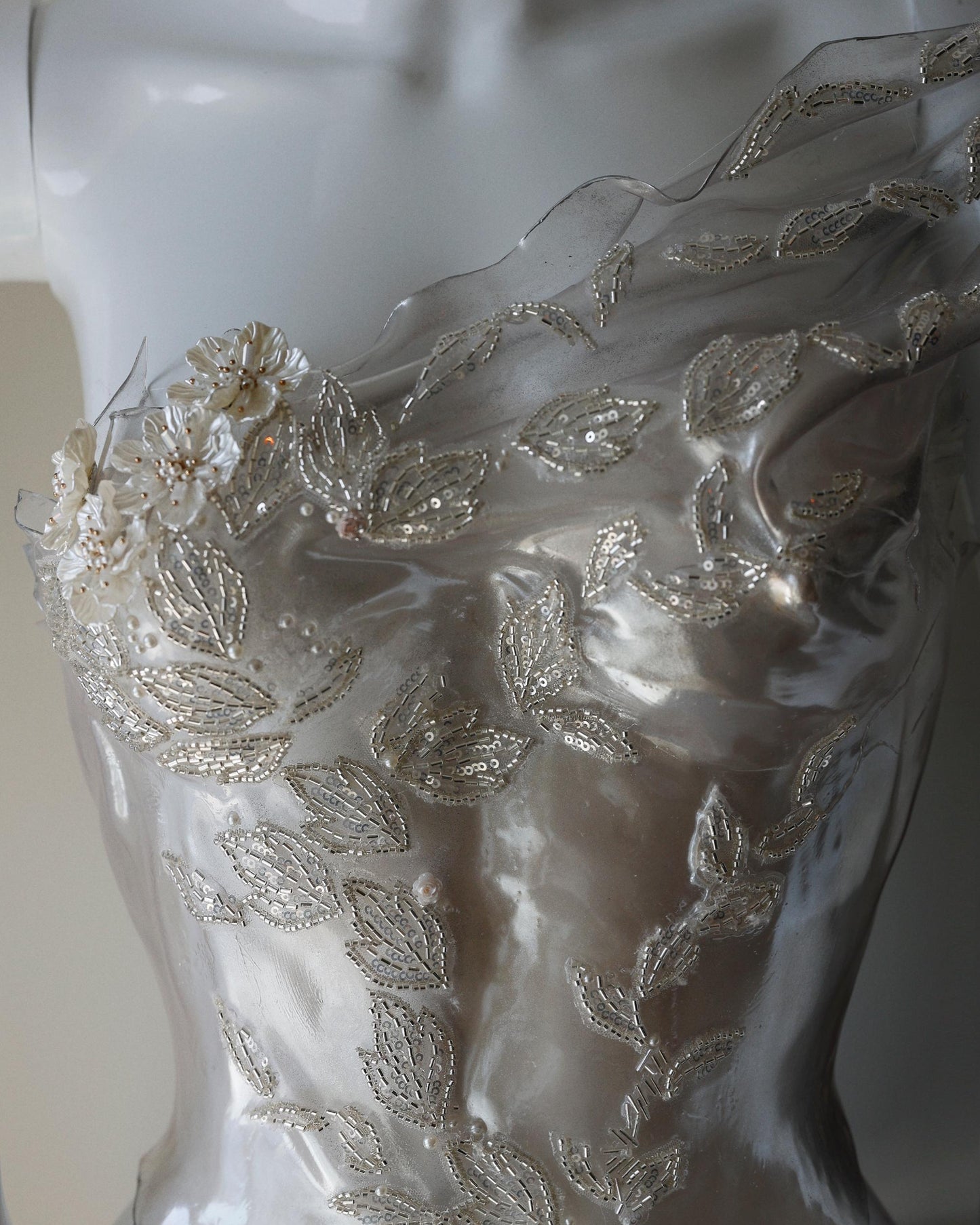 Bridal rhinestone pearl corset top Aria