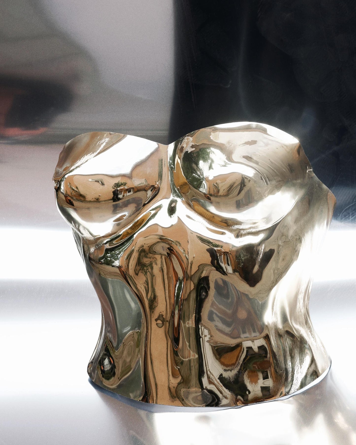 Golden armor mirror corset top Golden Light
