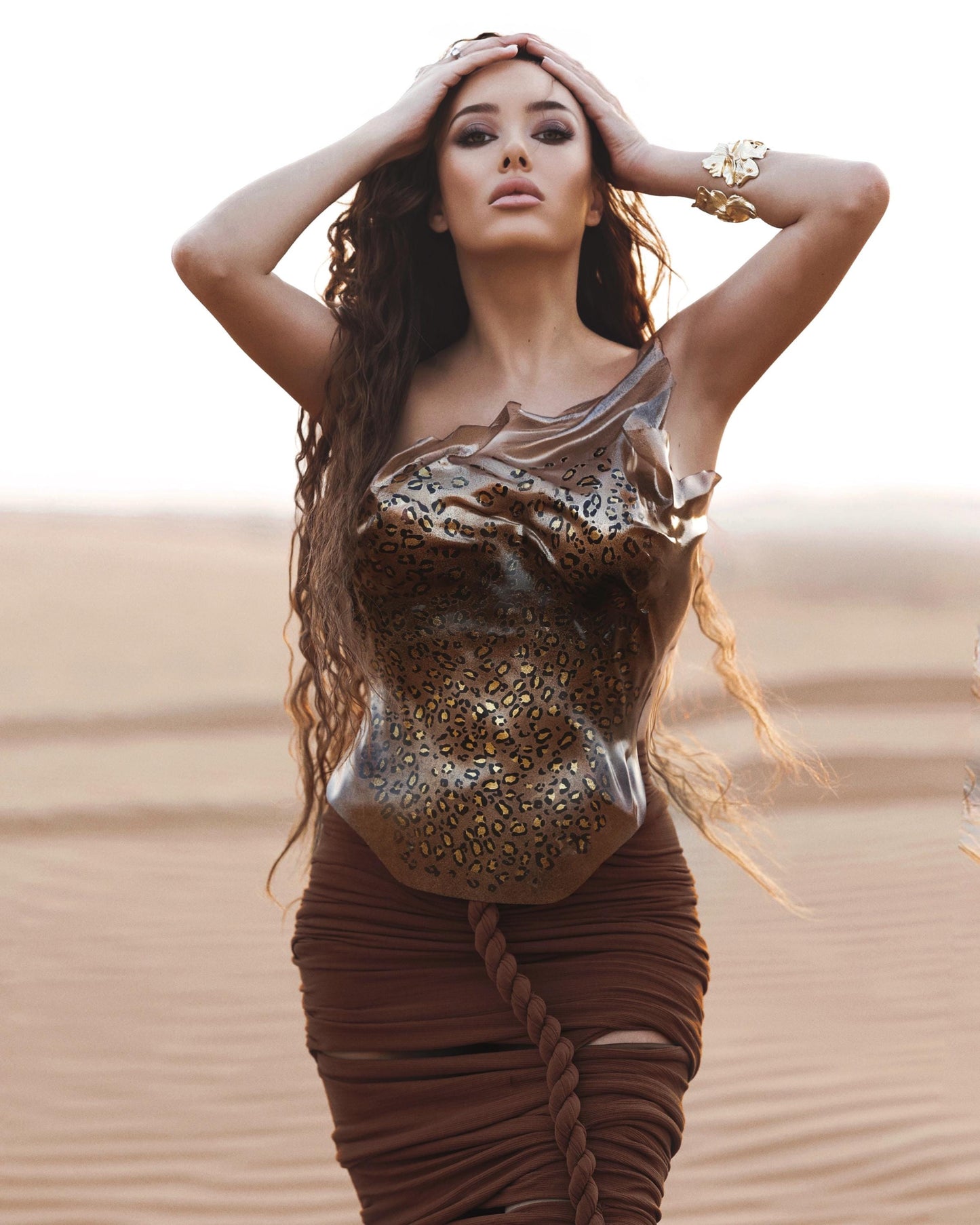 Leopard print plastic corset top