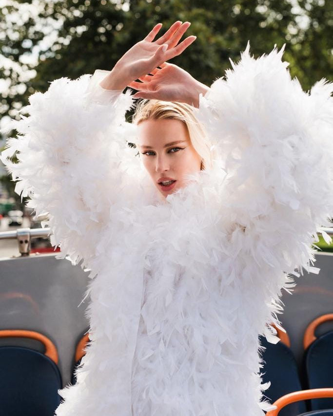 White feather cape