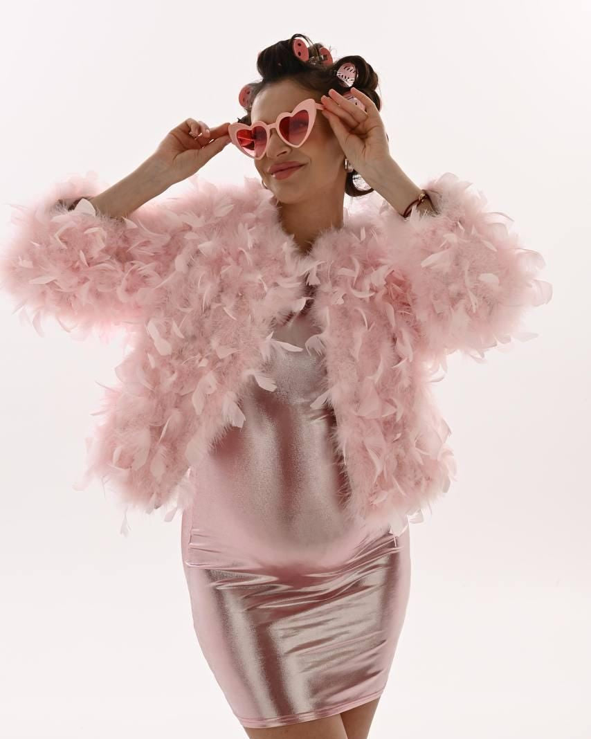 Pink feather jacket