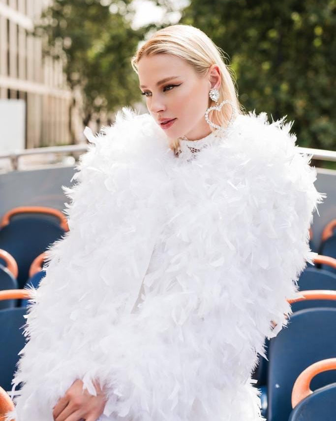 White feather cape