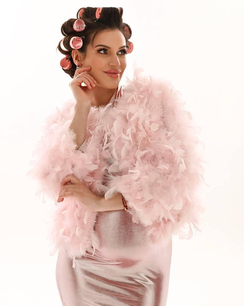 Pink feather jacket