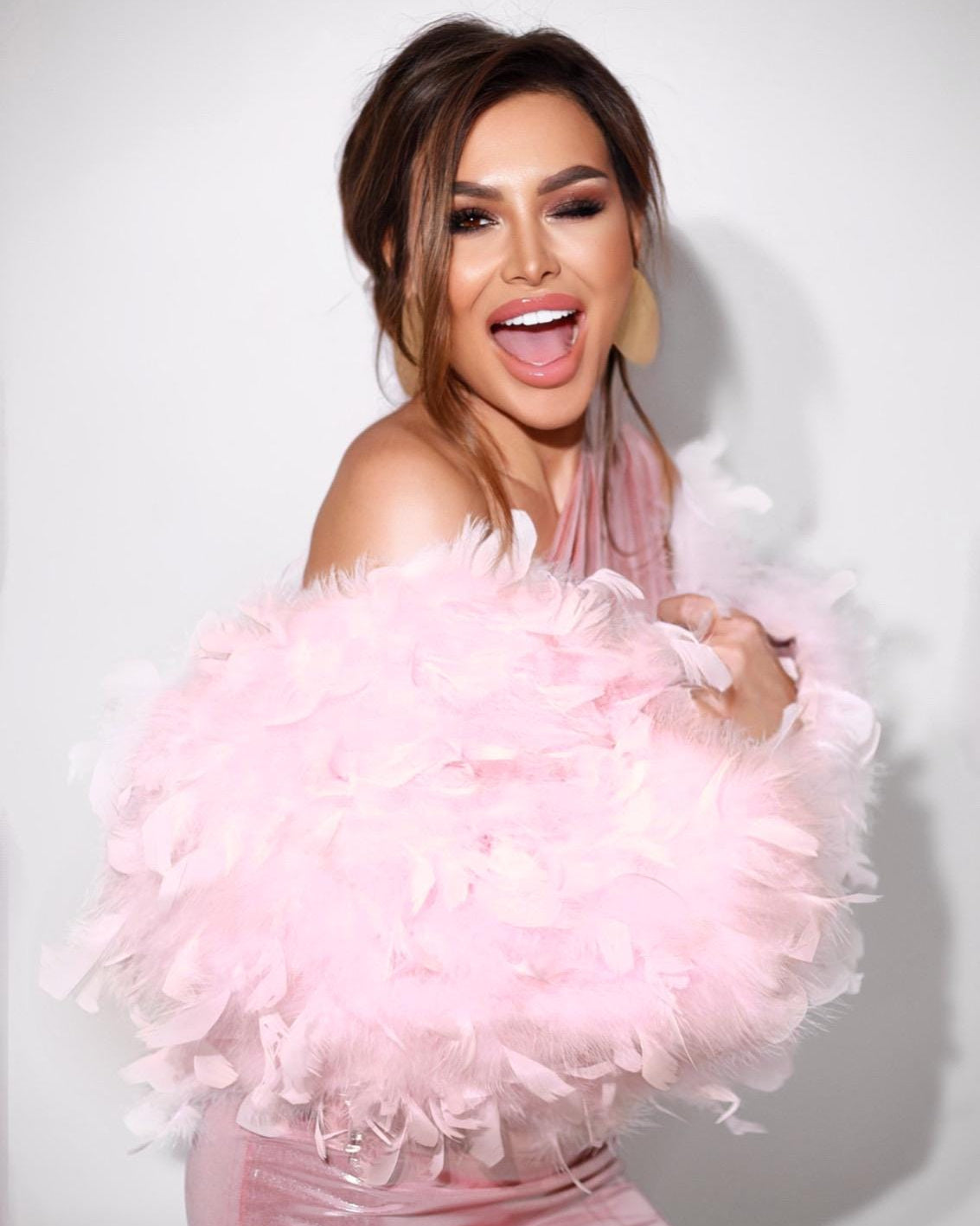 Pink feather jacket