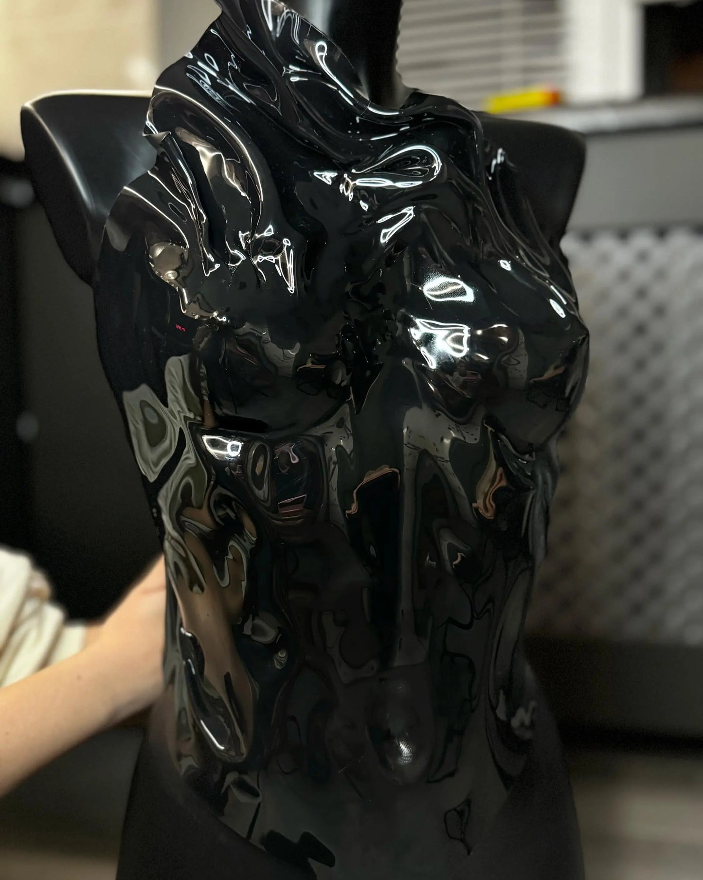Handmade Black Armor Bustier Corset