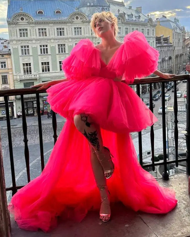 Hot pink tulle dress