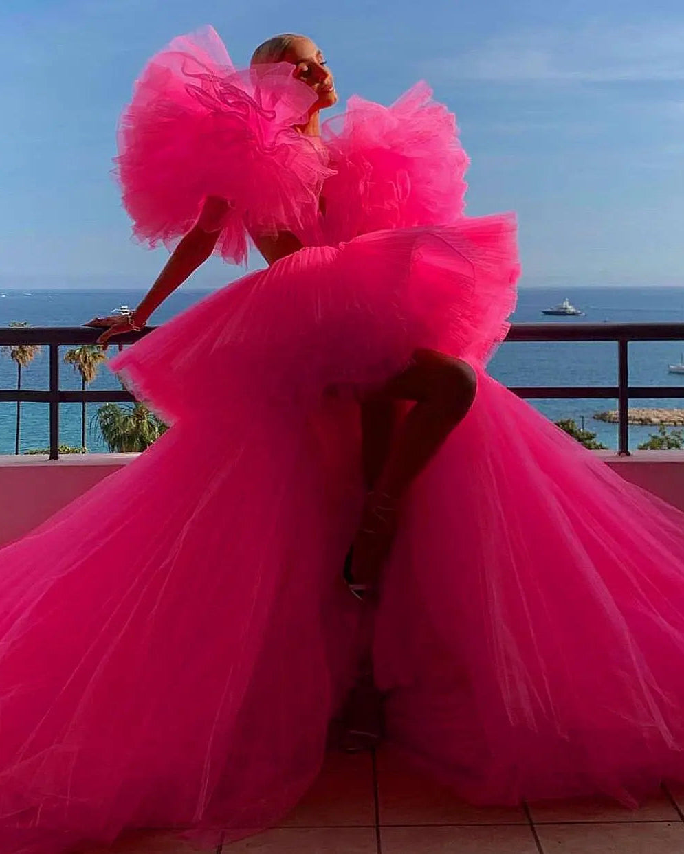 Hot pink tulle dress