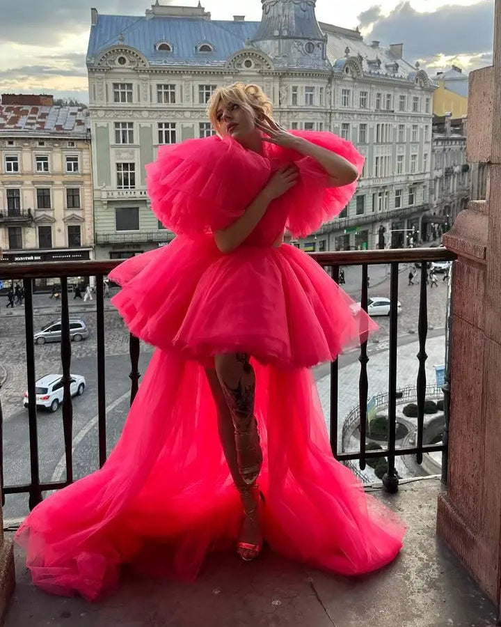 Hot pink tulle dress