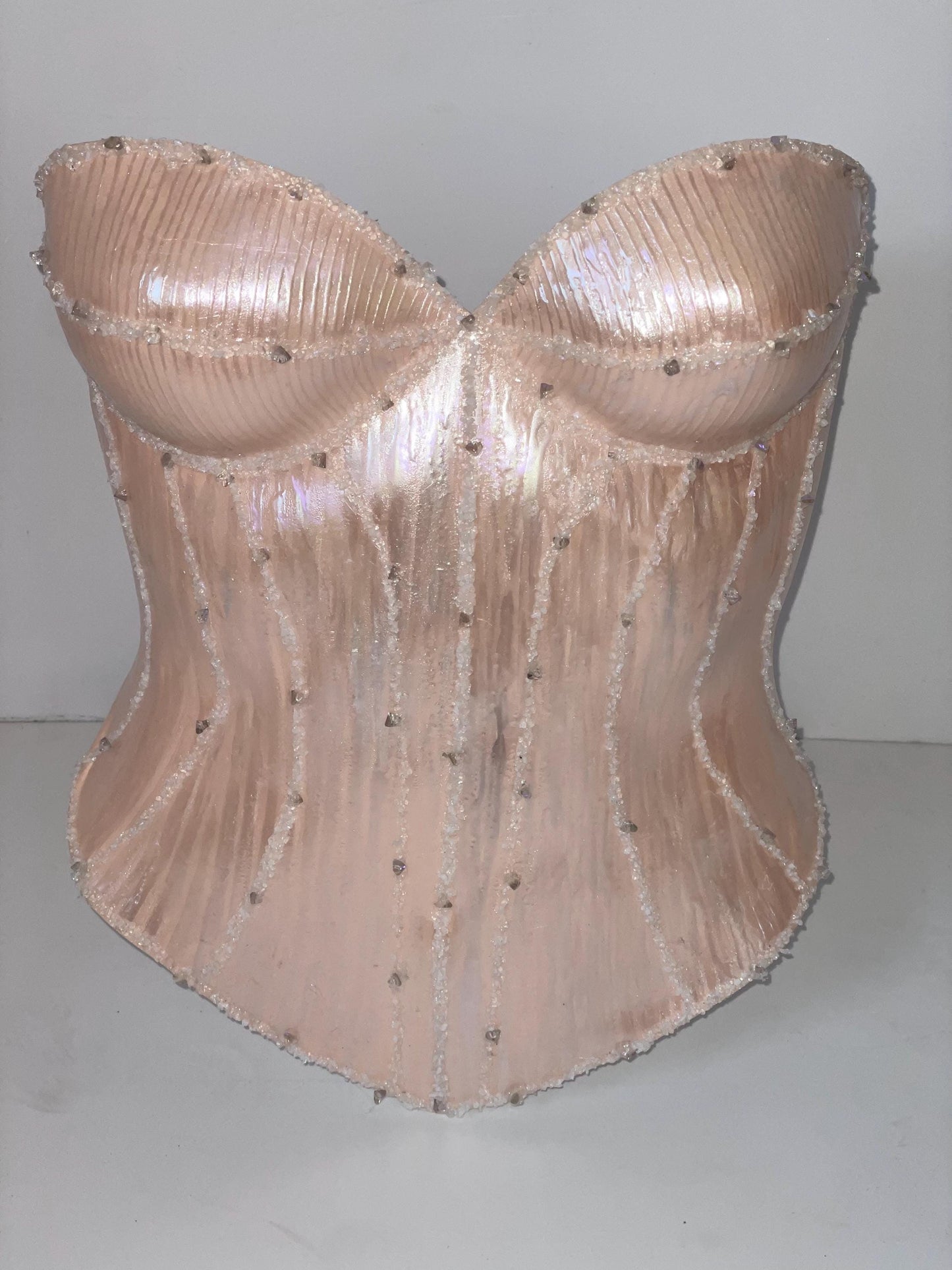 Rhinestone nude corset top Anabel