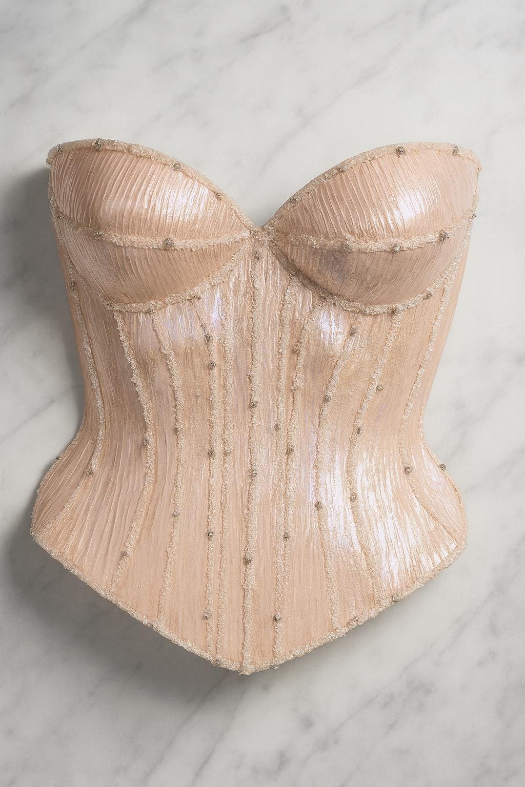 Rhinestone nude corset top Anabel
