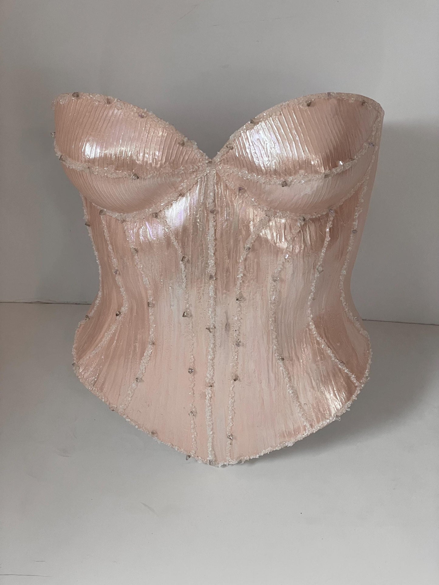 Rhinestone nude corset top Anabel