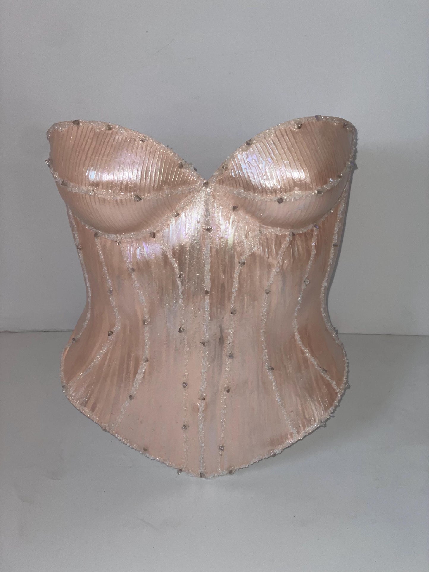 Rhinestone nude corset top Anabel