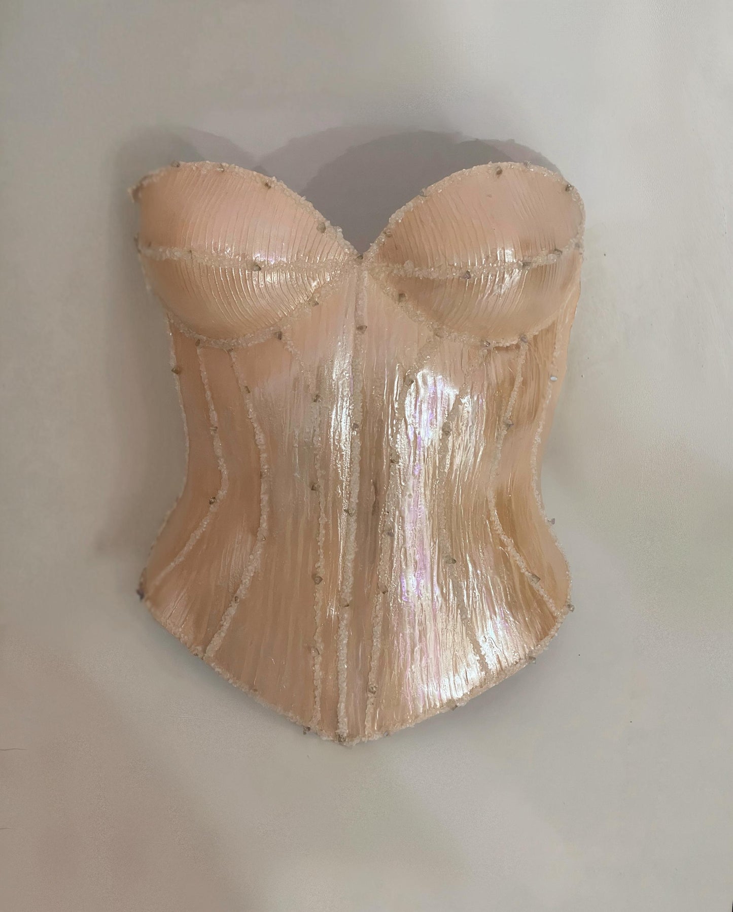 Rhinestone nude corset top Anabel