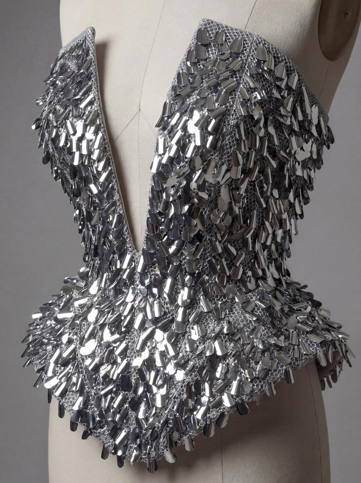 Silver corset Ariella