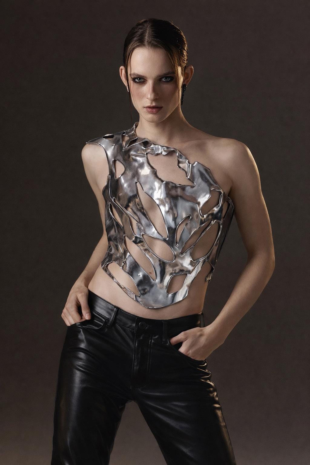 Men's silver corset Jason