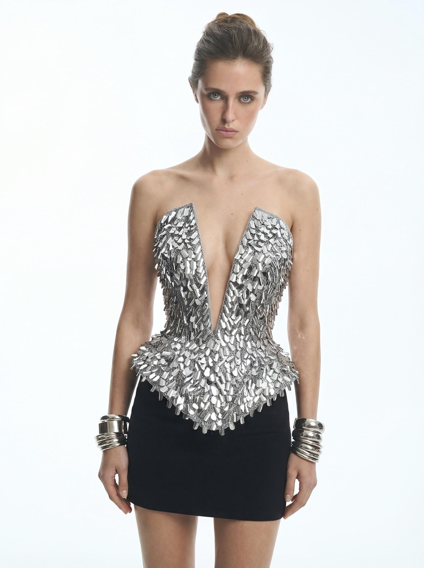 Silver corset Ariella