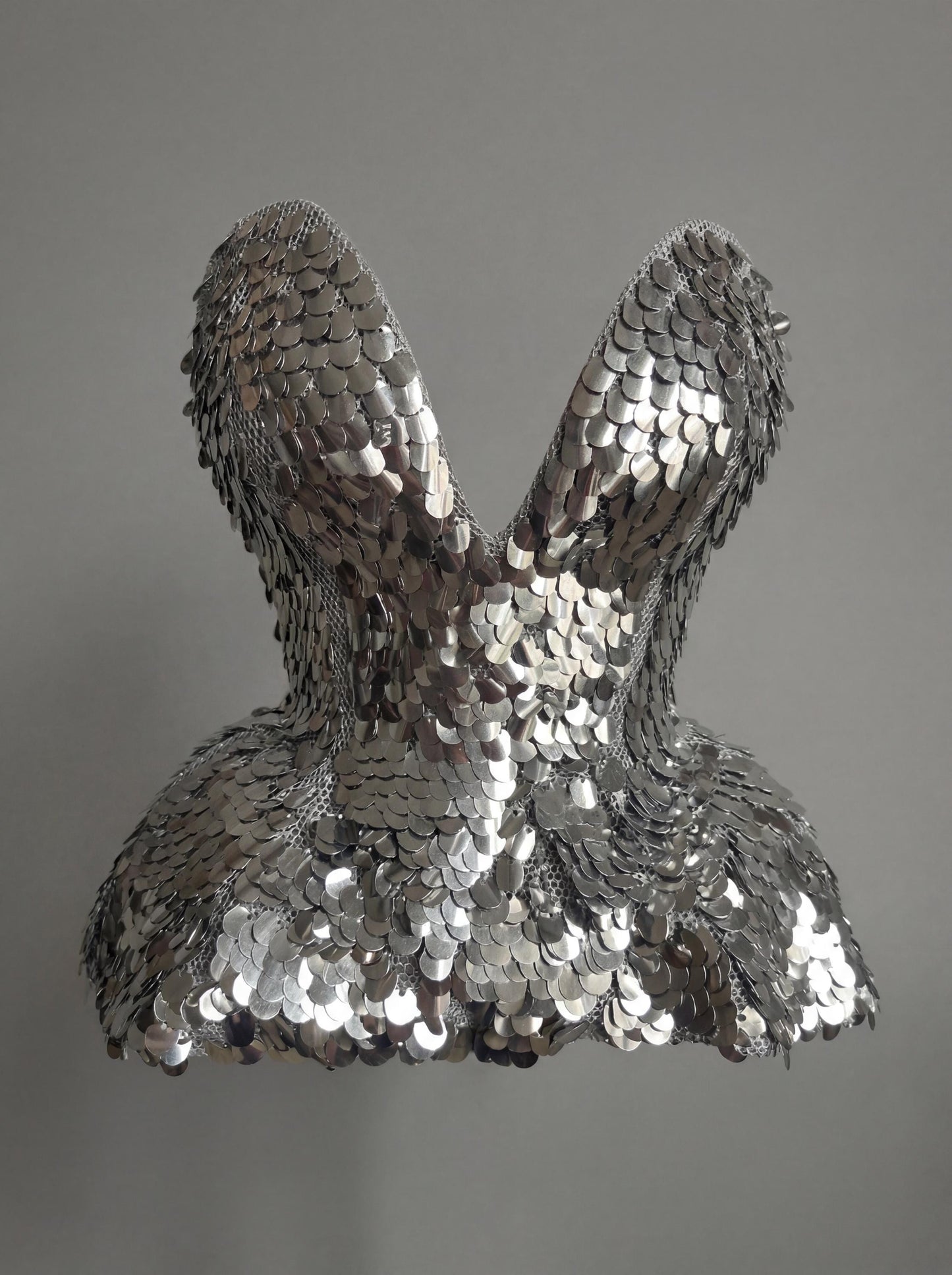 Silver corset Ariella